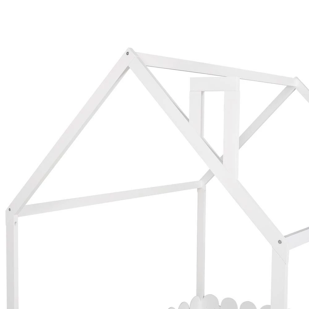 White Full Size House Style Bed with Fence by Qualfurn 7 White Full Size House Style Bed with Fence by Qualfurn - Image 5