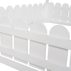 White Full Size House Style Bed with Fence by Qualfurn 17 White Full Size House Style Bed with Fence by Qualfurn -Greenington Shop white qualfurn kids beds ble281294k fa 1000