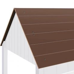 White Twin Size Low Loft Wood House Bed with 2-Front Windows by Qualfurn -Greenington Shop white qualfurn loft beds ble000039h 44 1000