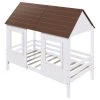 White Twin Size Low Loft Wood House Bed with 2-Front Windows by Qualfurn -Greenington Shop white qualfurn loft beds ble000039h 64 1000