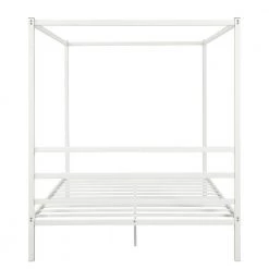 White Queen Metal Framed Canopy Platform Bed with Built-in Headboard by Qualfurn -Greenington Shop white qualfurn platform beds ble193126k 1f 1000