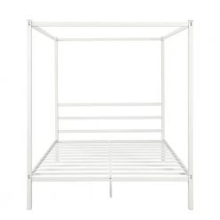White Queen Metal Framed Canopy Platform Bed with Built-in Headboard by Qualfurn -Greenington Shop white qualfurn platform beds ble193126k 4f 1000