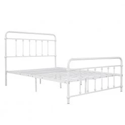 White Full Size Metal Platform Bed with Headboard and Footboard by Qualfurn -Greenington Shop white qualfurn platform beds ble193127k c3 1000