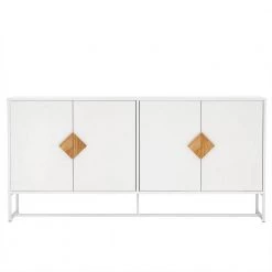 White Sideboard with 4 Doors and Double Storage by Qualfurn