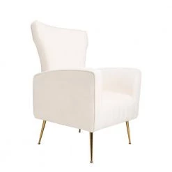 White Velvet Arm Chair with Cushions by VERYKE -Greenington Shop white veryke accent chairs db w56140037 1f 1000