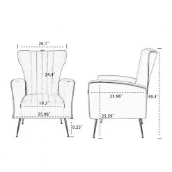 White Velvet Arm Chair with Cushions by VERYKE -Greenington Shop white veryke accent chairs db w56140037 44 1000