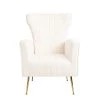 White Velvet Arm Chair with Cushions by VERYKE -Greenington Shop white veryke accent chairs db w56140037 64 1000