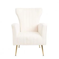 Greenington Shop 16 White Velvet Arm Chair with Cushions by VERYKE