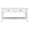 41.70 in. White Rectangle Wood Coffee Table with Two Drawers by VERYKE -Greenington Shop white veryke coffee tables db wf289380aak 64 1000