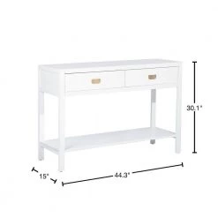 44.3 in. White Rectangle Wood Console Table Sideboard with Bottom Shelf and 2-Drawer by VERYKE -Greenington Shop white veryke console tables ygx gxca0273 40 1000