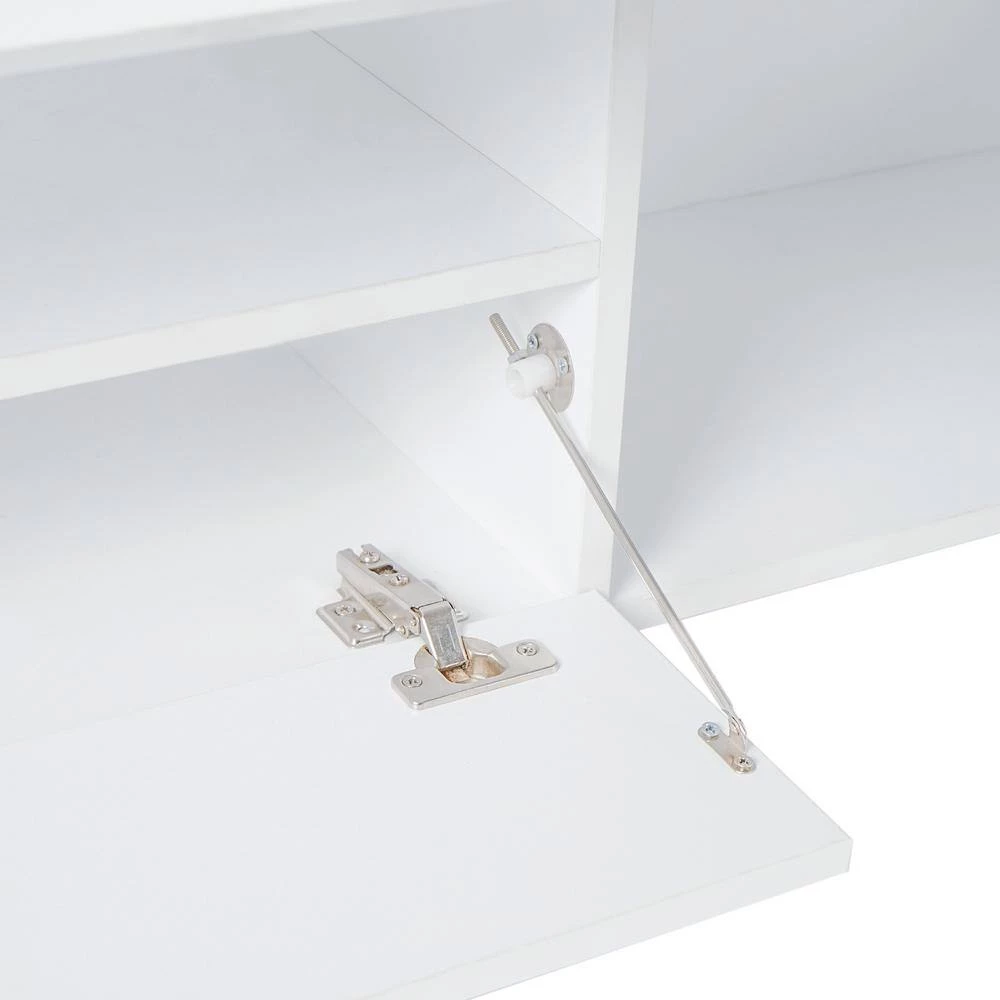 62.99 in. White Modern Minimalist LED Light TV Stand TV Cabinet with 4 Open Shelves and 2 Doors Fits TV's up to 78 in. by VERYKE 10 62.99 in. White Modern Minimalist LED Light TV Stand TV Cabinet with 4 Open Shelves and 2 Doors Fits TV's up to 78 in. by VERYKE - Image 8